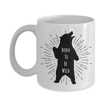 Imagem de Caneca de café Born To Be Wild - ideia de presente masculina - Caneca de urso