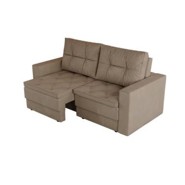 Imagem de Sofá 3 Lugares Retrátil Lucerna Suede Bege 180 cm