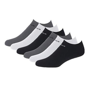 Imagem de Meias invisíveis femininas Adidas Superlite (pacote com 6) (tamanho de meia feminina (34-40), preto/branco/cinza)