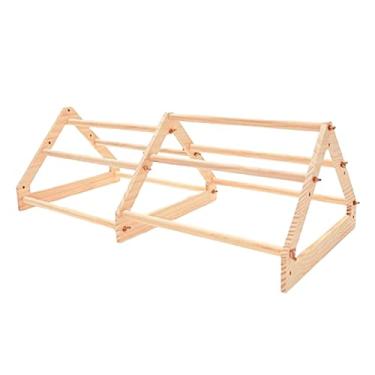Imagem de Baoblaze Suporte de madeira para pintinhos suporte de suporte feito à mão 3 camadas para galinhas araras galinheiro e chocadeira treinamento poleiro de