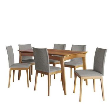 Imagem de Conjunto De Mesa De Jantar Rubi 180X90cm Com 6 Cadeiras Rubi - Dobue M