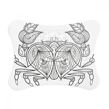 Imagem de Moldura de quebra-cabeça de linha vermelha para decoração de quadro com pintura oceânica