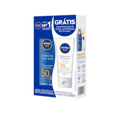 Imagem de NIVEA SUN Kit Protetor Solar Protect & Hidrata FPS50 200ml + NIVEA SUN Facial FPS70 40gr, Nivea