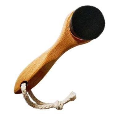 Imagem de Esquirla Escova de limpeza facial escova de massagem limpeza profunda, masculino feminino punho de madeira escova de pele facial purificador de rosto, preto