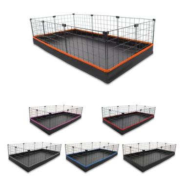 Imagem de Cercado Aramado Pet Porquinho da Índia 60x120 com Bandeja Higiênica Tapete Impermeável Fácil de Limpar Cercadinho Coelho Proteção Filhotes de Cachorro