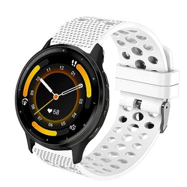 Imagem de Compatível com Garmin Venu 3 Band, Lamshaw Quick Release 22 mm pulseiras de substituição de silicone com fivela de metal Garmin Venu 3/Venu 2/Forerunner 255/Forerunner 255 Music/Forerunner 265/Forerunner 745/vivoactive 4/First Avenger/Darth Vader (branco)