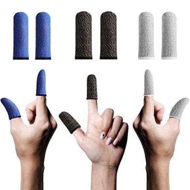 Imagem de Conjunto de mangas de dedo para controle de jogo para celular, anti-suor respirável, tela sensível ao toque, sensível ao toque, joysticks, objetivo, Pugb/Free Fire