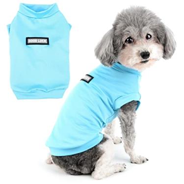 Imagem de Zunea Camisas para cães pequenos camisetas de verão de secagem rápida roupas de filhote de cachorro macio sem mangas colete regata respirável elástico animal de estimação meninas meninos chihuahua