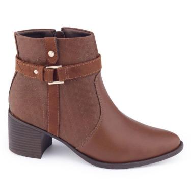 Imagem de Bota Feminina Comfortflex cano baixo 23-92302 ziper salt 5cm