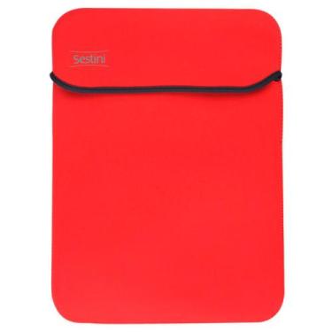 Imagem de Nova Capa Laptop Neoprene Vermelha Com Cinza Sestini 10,2