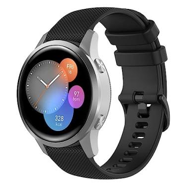 Imagem de Pulseira de silicone compatível com Garmin Forerunner 245, pulseira de silicone de liberação rápida para Garmin Venu Sq/Venu Sq Music/Venu/Venu Sq 2/Venu 2 Plus, preta