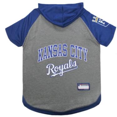 Imagem de Pets First Moletom com capuz MLB para cães e gatos - Camiseta com capuz de cachorro Kansas City Royals, Médio. Cor da equipe MLB com capuz