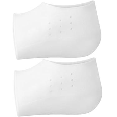 Imagem de 2 pares de altura interna aumentando a altura da palmilha aumentando palmilhas invisíveis protetores de calcanhar de silicone mangas de calcanhar copos de calcanhar de silicone almofadas de calcanhar