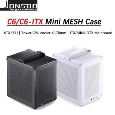 Imagem de JONSBO-C6 Mini PC Desktop Case  Suporte de Interface Tipo C  ITX  MATX  Casa  Escritório