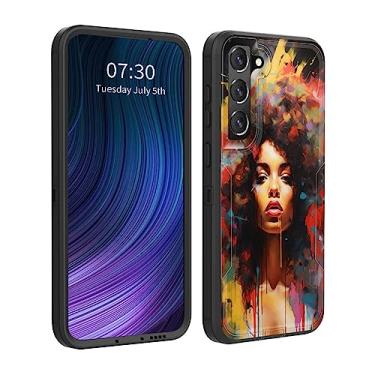 Imagem de BFUKVOU Capa para Galaxy S23 Plus, capa de telefone híbrida de camada dupla (compatível com montagem magnética) à prova de choque contra quedas e impacto para Samsung Galaxy S23 Plus 6,6 polegadas 2023, mulheres afro-americanas
