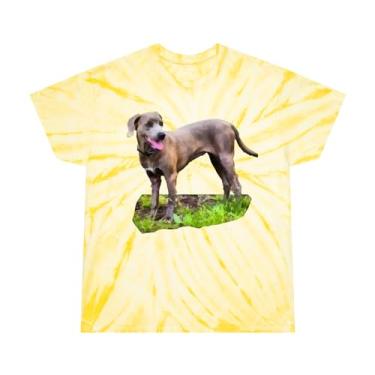 Imagem de Camiseta Blue Lacy unissex de algodão tie-dye, ciclone por Doggylips, Amarelo pálido, XG