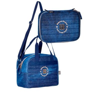Imagem de Kit Lancheira Térmica e Estojo Box 100 Lápis Rebecca Bonbon Jeans