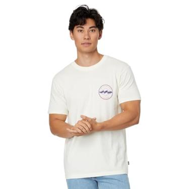 Imagem de Billabong Camiseta masculina de manga curta com estampa de diamante rotor, Off-white, GG