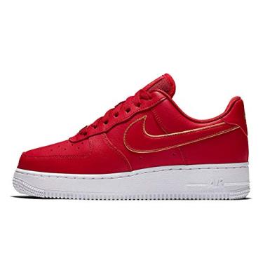 Imagem de Nike Tênis feminino Air Force 1 '07 quádruplo preto DD8959, Vermelho academia/vermelho academia-branco metálico dourado, 11