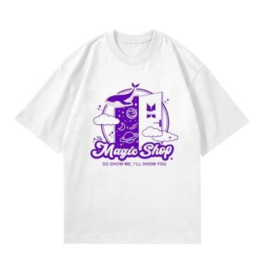 Imagem de Camiseta estampada do álbum Magic Shop do 10º aniversário, "So Show Me I Ll Show You" Camiseta de algodão, Branco, G