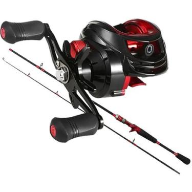 Imagem de Kit Pesca 10Kg Carretilha 19 Rol Anti Cabeleira + Vara De Carbono - Ma