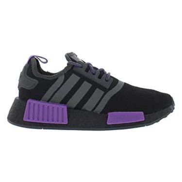 Imagem de adidas Originals NMD_R1 Sneaker, Core Black/Grey Six/Active Purple, 4 US Unisex Big Kid