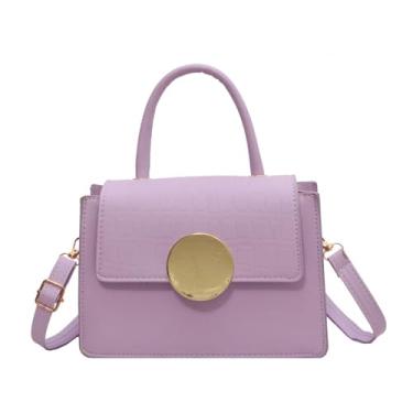 Imagem de Bolsas femininas transversais para mulheres bolsa pequena estruturada bolsa de ombro com alça superior, Roxa