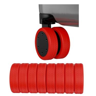 Imagem de TUCANA Capas de rodas de silicone para malas ou rodas de cadeira de escritório, elásticas, silenciosas e à prova de choque (vermelha), Cinza, Natureza