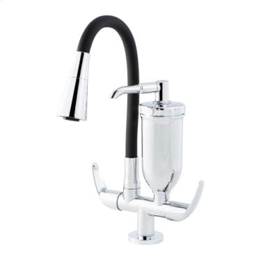 Imagem de SOFTINOX Torneira Filtro Gourmet Flexível Cozinha Bancada Preto/cromo