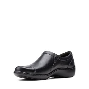 Imagem de Clarks Mocassim feminino Cora Giny, Preto polido, 6 X-Wide