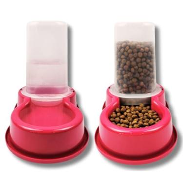 Imagem de Comedouro e Bebedouro Automatico Para Cachorro Dupla Função Multiuso Caes Pequeno Porte 1,5L Kit 2 Unidades