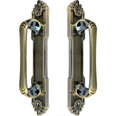 Imagem de Puxador Duplo Colonial Porta Correr Madeira Rústico 220Mm