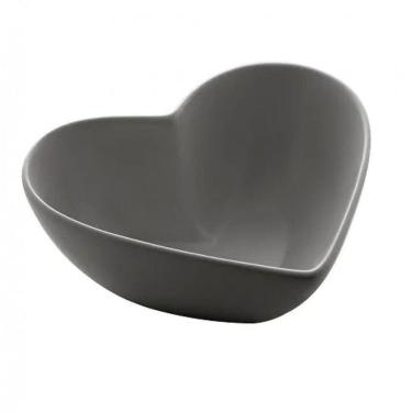 Imagem de Bowl Petisqueira Coração De Ceramica Heart Cinza 18cm - Lyor