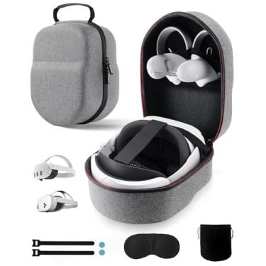 Imagem de VORI Case para Meta Quest 3/Oculus Quest 2 Acessórios/Vision Pro/Pico 4, Adaptável à Versão com Bateria da Elite Strap/Kiwi Design/Faixa de Cabeça BOBOVR, com Protetor de Lente, Estojo Rígido Portátil