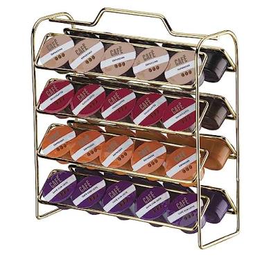 Imagem de Organizador p/cápsulas de café compatível c/dolce gusto dourado - Linha Caffè - Future