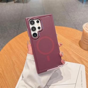 Imagem de Capa para Samsung Galaxy S24 Plus Ultra Proteção Carregamento sem fio Candy Color Frosted Bumper Cover, roxo escuro, para S24Ultra