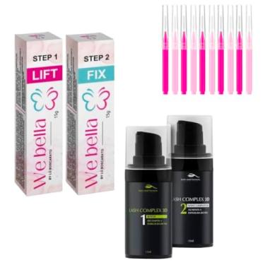 Imagem de Kit Brow Lamination We Bella e Lash and Beauty Passo 1 e 2 com Escovinha Interdental Alta Precisão