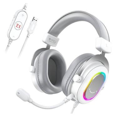 Imagem de Headset Fifine Ampligame Led Rgb Usb Fone 7.1 Surround Gamer Branco H6