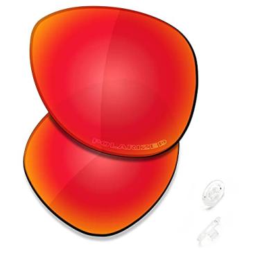 Imagem de SAUCER Lentes de reposição premium e protetores de nariz para óculos de sol Oakley Plaintiff OO4057 High Defense - vermelho fogo polarizado