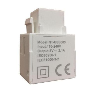 Imagem de Conector USB Charger 5V  2.100A Para Espelho 4x2 - NT