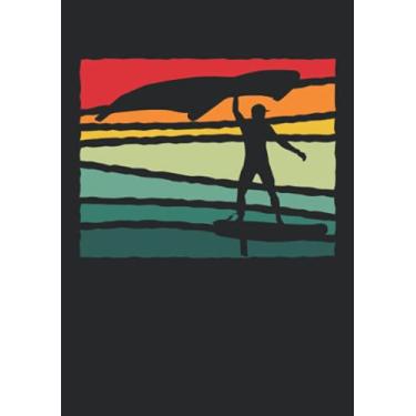 Imagem de Notizbuch A5 kariert mit Softcover Design: Vintage Wing Foil Wing Surf Geschenk Wingfoiler Wingsurfer: 120 karierte DIN A5 Seiten