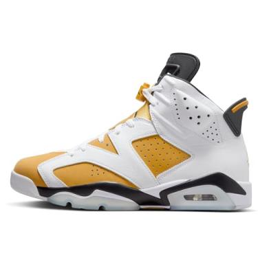 Imagem de Nike Tênis de basquete retrô Air Jordan 6, Branco/amarelo ocre-preto, 42