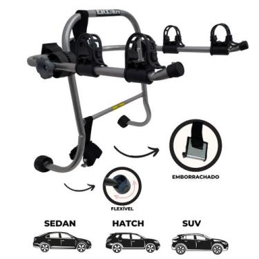 Imagem de 09 - Suporte para bike Transbike SAPATA  2 bicicletas PRATA TIRA PRETA