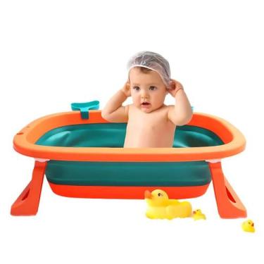 Imagem de Banheira De Bebe Recém Nascido Infantil Dobrável Retrátil Infantil Vit