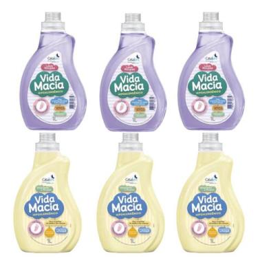 Imagem de Kit vida macia: 3un lava roupas 1l + 3un amaciante camomila 1l - Casa 