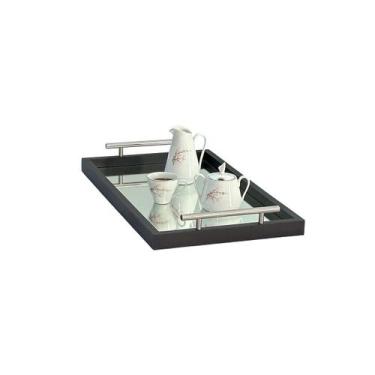 Imagem de Bandeja Decorativa Para Cantinho Do Café Espelhada 31x52 - MARAKA, Aço