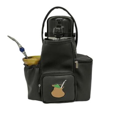 Imagem de Mateira Personalizada Cuia Preta Para Levar Chimarrão - Coutre Bolsas