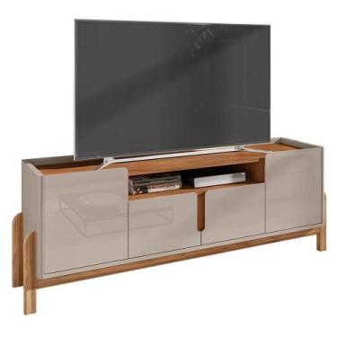 Imagem de Rack Bancada Lizz 190cm para TV até 60 - Casa D, Off White/Cedro