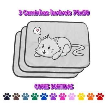 Imagem de 3 Caminhas para Cães e Gatos Dobrável 200 Lavagens 70x50 Cores Sortida