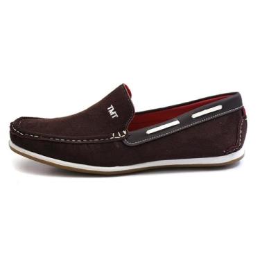 Imagem de Mocassim Clássico Masculino Camurça  - TMTShoes, Café, 40